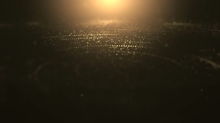 Golden Countdown Number 3 with Luxury Light and Sparkling Particle Animation