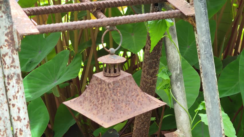 Old iron bell in the garden