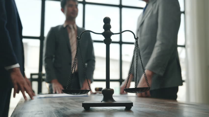 Negotiation process between lawyers office setting legal meeting professional environment close-up view trust building