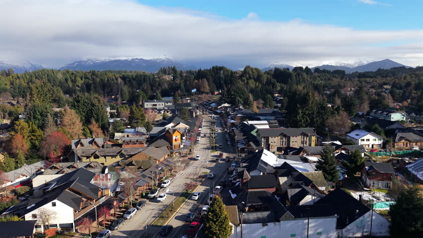 Charming Patagonian tourist town of Villa La Angostura near Nahuel Huapi lake, Patagonia, Argentina