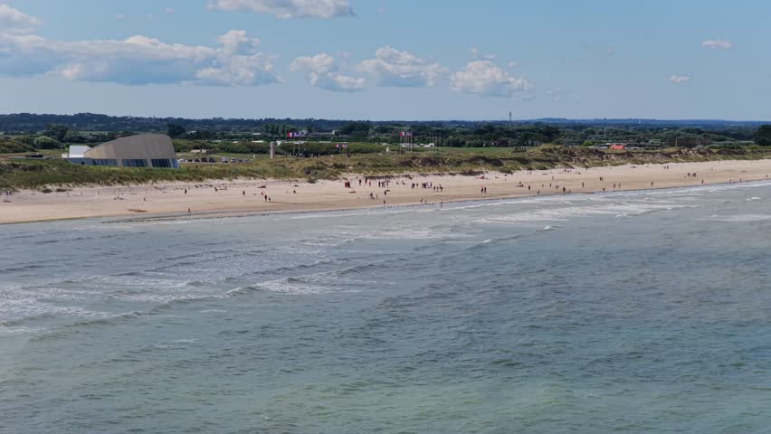 Aerial view of Utah Beach - D-Day Landing site in Normandy during WW2	