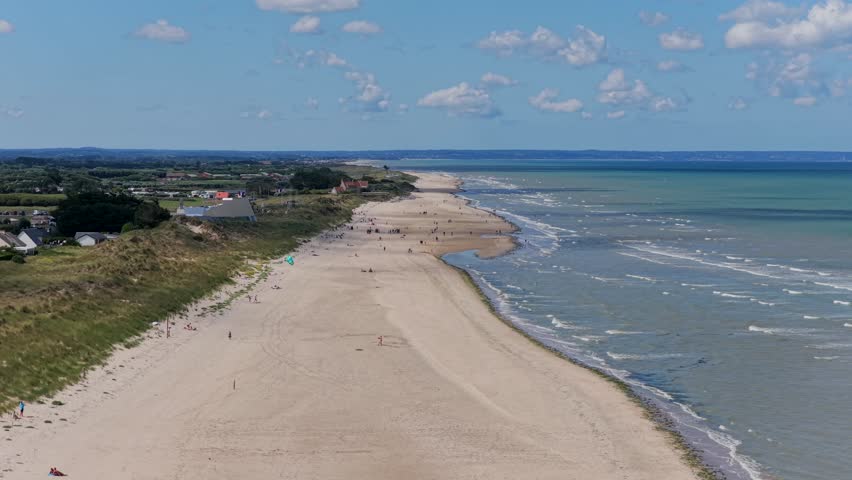 Aerial view of Utah Beach - D-Day Landing site in Normandy during WW2	