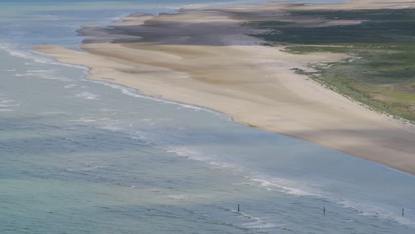 Aerial view of Utah Beach - D-Day Landing site in Normandy during WW2	