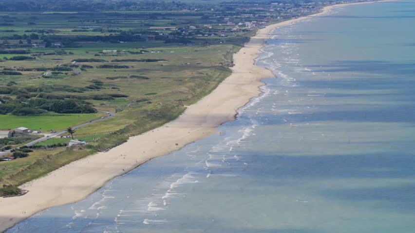 Aerial view of Utah Beach - D-Day Landing site in Normandy during WW2	