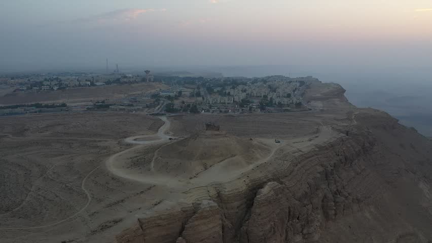 Mount Camel in Mitzpe Ramon, Israel, from a drone view