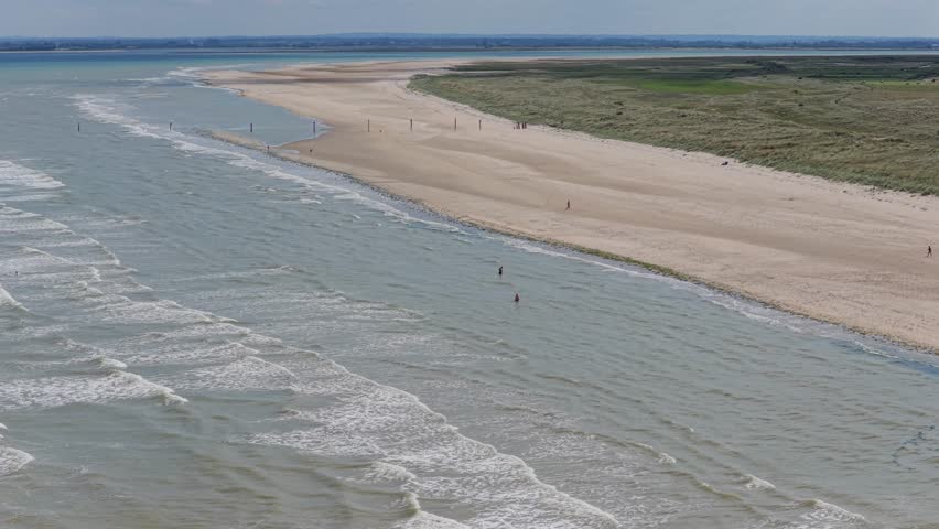 Aerial view of Utah Beach - D-Day Landing site in Normandy during WW2	