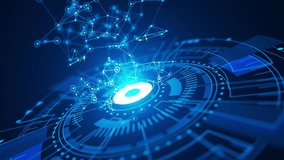 Abstract loop animation of a digital network forming over a glowing tech circle. Ideal for AI, innovation, and High Tech themes. - Powered by Shutterstock - Get 15% off with code: PIKWIZARD15