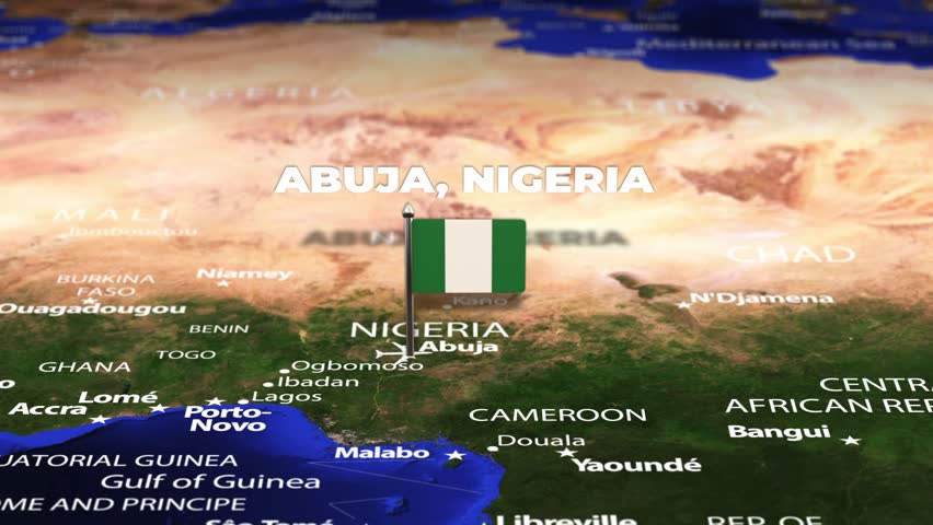 Flight from Abuja NIGERIA to Bangkok THAILAND with flag pins