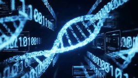 Futuristic bioinformatics concept showing a glowing digital DNA helix with genomic data analysis screens in the background - Powered by Shutterstock - Get 15% off with code: PIKWIZARD15
