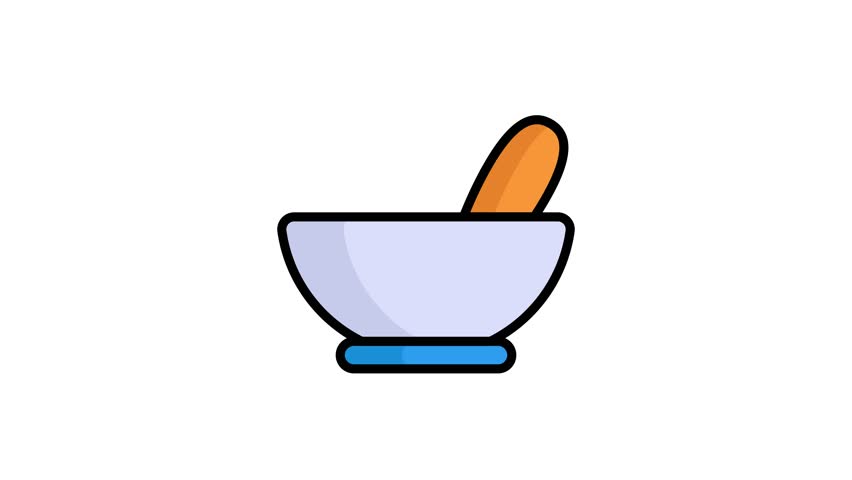 soup bowl vector outline colored animated icon. Modern colored outline symbols. Collection of traditional elements.