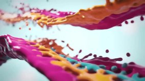 A dynamic splash of vibrant, multicolored viscous liquid in motion against a dark background, representing a concept of creative fusion - Powered by Shutterstock - Get 15% off with code: PIKWIZARD15