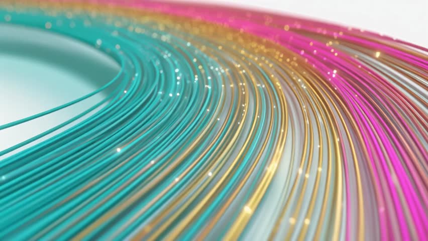 Abstract background with flowing streams of colorful fiber optic cables, representing high-speed digital data transfer and global network communication - Powered by Shutterstock - Get 15% off with code: PIKWIZARD15