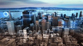 
Aerial Futuristic San Francisco Skyline With Digital Data Overlays, Financial Graphs And Technology Icons Representing Global Markets, Smart City Analytics And Digital Transformation.
 - Powered by Shutterstock - Get 15% off with code: PIKWIZARD15