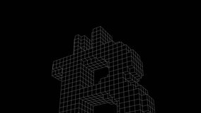 A close-up of a wireframe Bitcoin symbol rotating in 3D. Ideal for crypto-themed intros or digital finance aesthetics. - Powered by Shutterstock - Get 15% off with code: PIKWIZARD15