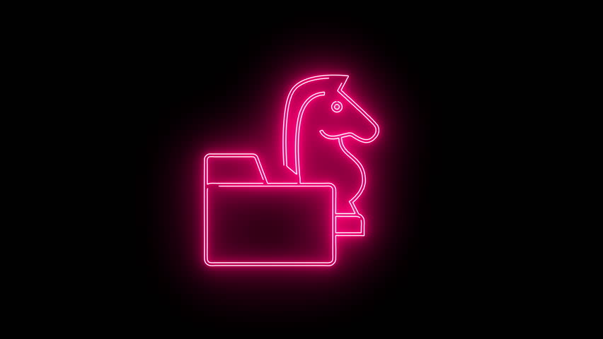 chess horse icon and folder icon with neon effect