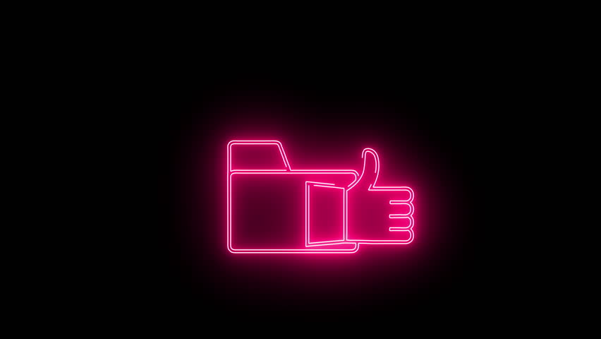 like icon and folder icon with neon effect