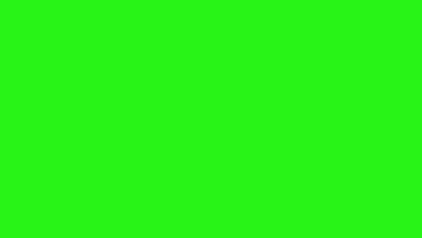 Animated music note symbols on green screen in 4K resolution