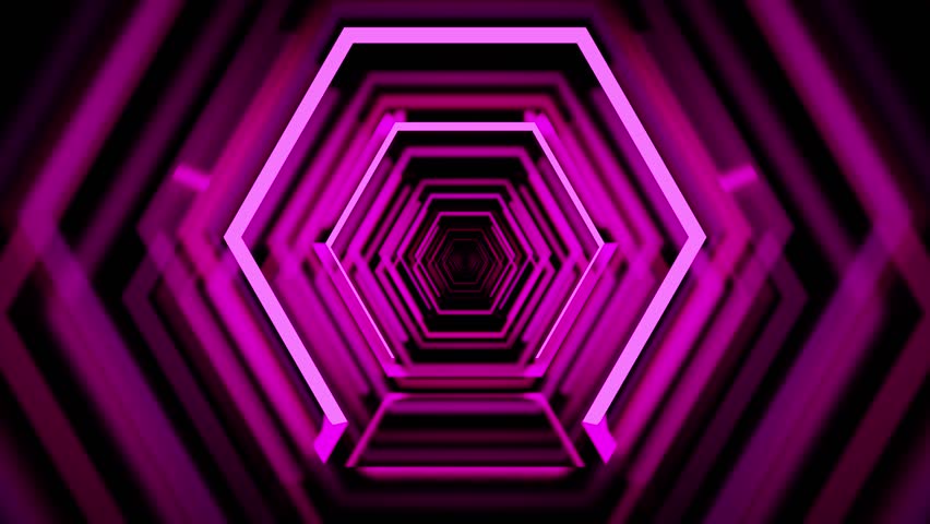 Hexagon bubble pink unnel VJ loop background