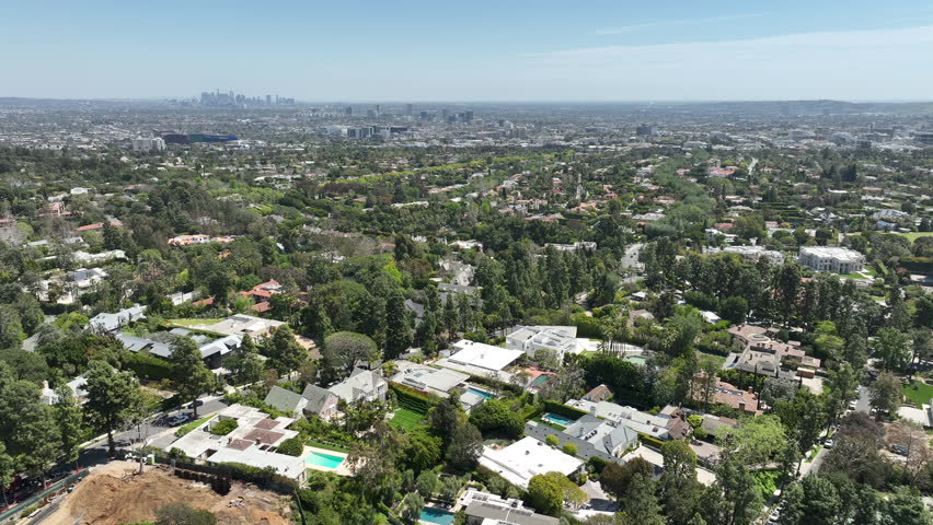Los Angeles from Beverly Hills The Cityscape from a New Angle Orbit R in California USA