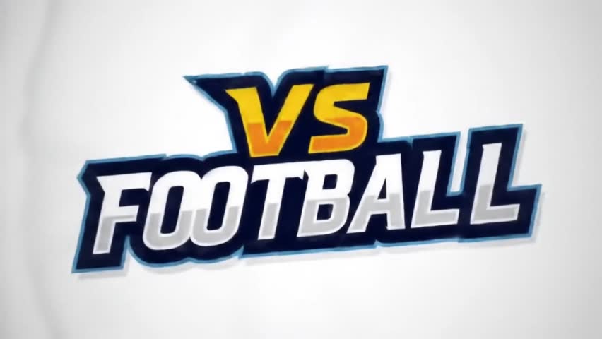 Dynamic sports video intro featuring bold "VS FOOTBALL" text animation, ideal for match previews, game highlights, and sports broadcasts.