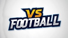 Dynamic sports video intro featuring bold "VS FOOTBALL" text animation, ideal for match previews, game highlights, and sports broadcasts. - Powered by Shutterstock - Get 15% off with code: PIKWIZARD15