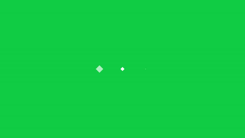 Looping Minimal Diamond Loading Animation on Green Screen Background