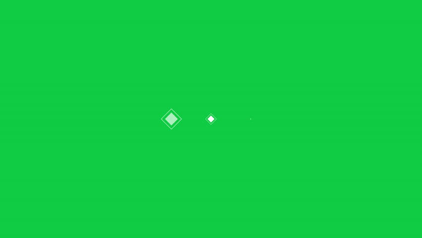 Looping Alternating Diamond Shape Loading Animation with Green Screen Background