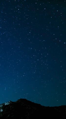 Vertical Shot Star Trails of Milky Way Galaxy in Southwest Sky in Los Padres Forest Astrophotography Time Lapse in California USA