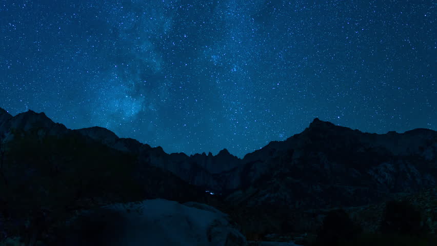 Delta Aquarids Meteor Shower and Milky Way Galaxy and Sunrise 35mm West Sky Mt Whitney Peaks Blue Sierra Nevada California USA