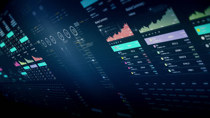 Dynamic data visuals for business info graphics, animated charts, and data-driven insights for a business meeting mock-up. Explore the world of trading, stock exchanges, and crypto