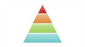 Animated pyramid chart infographic – 4 step triangle diagram in different colors on white background. - Powered by Shutterstock - Get 15% off with code: PIKWIZARD15