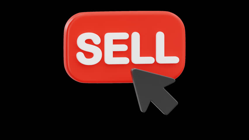 3D Sell Button with Cursor Click Animation