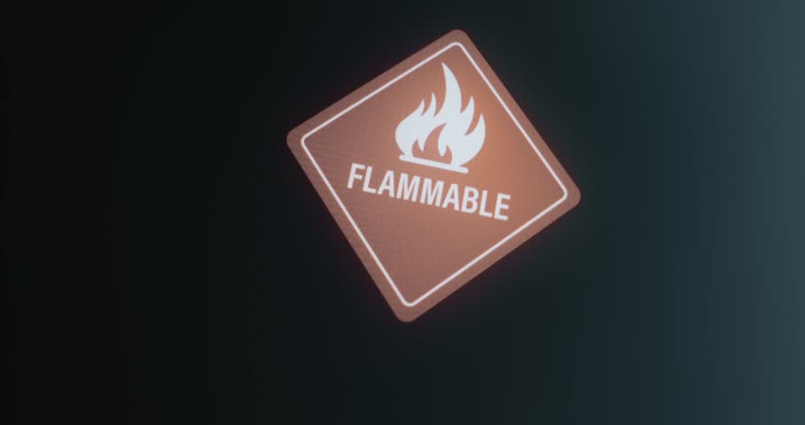 Flammable symbol, presence of flammable materials