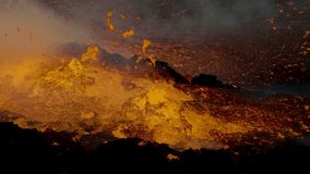Etna on August 20, 2025. Effusive activity with lava flows, caves, spattering, hornito, and explosions from the southeast crater. Sunset with incandescent lava in Sicily. - Powered by Shutterstock - Get 15% off with code: PIKWIZARD15