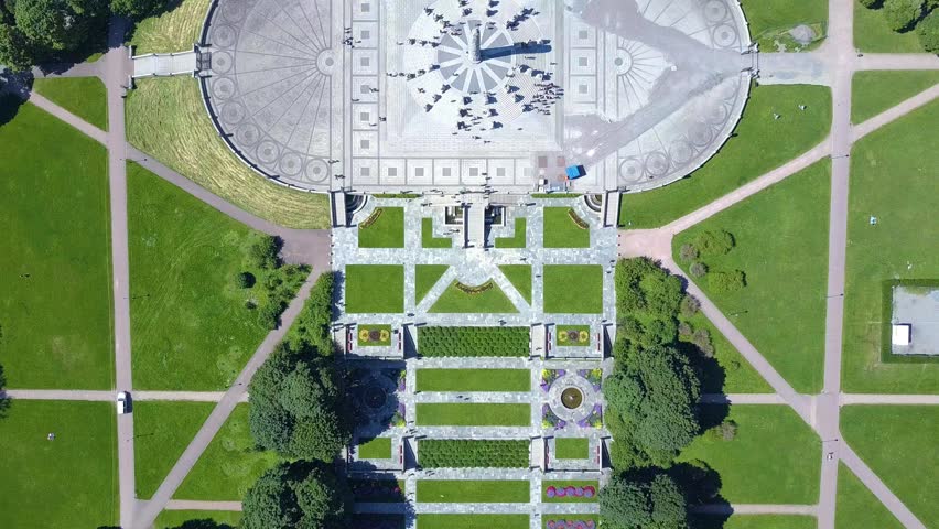 Vigeland park or Vigelandpark aerial view in Oslo, Norway. Vigeland is located in the Frognerpark in Oslo.