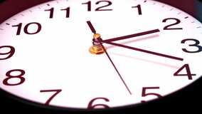 Close-up view of wall clock displaying the time 02:19, featuring bold black numbers on white face with distinct black hands and golden central pin, Time management and the passage of time. - Powered by Shutterstock - Get 15% off with code: PIKWIZARD15