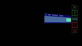 Digital data transfer with text effect technology file icons representing data transfer. Document concept encrypted data transfer text flickering digital interface on screen black background. - Powered by Shutterstock - Get 15% off with code: PIKWIZARD15