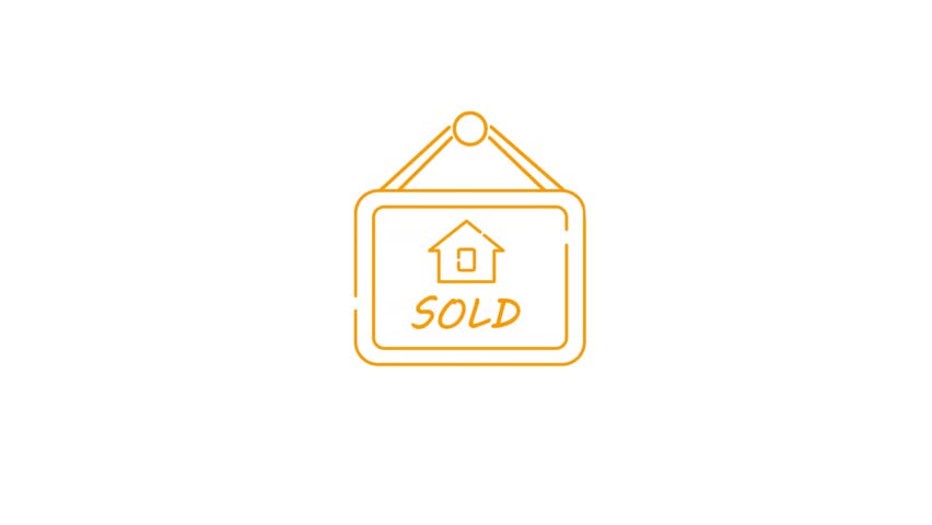 “Animated Sold House Icon for Real Estate, Property Sales, Housing Market Promotions, Home Deals, and Business Use”
