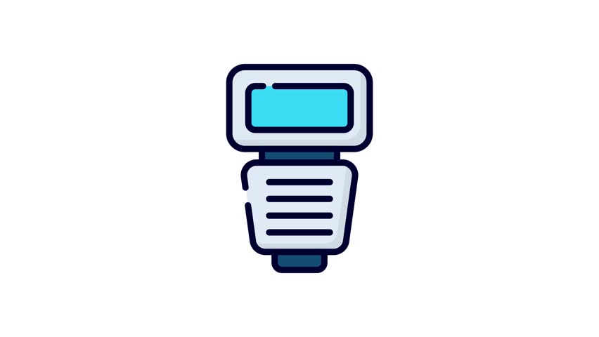 Beautifully designed camera flash animated icon in modern flat style, ready to use animated vector