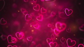 Beautiful floating heart forms glowing on romantic lovely background seamless motion abstract design - Powered by Shutterstock - Get 15% off with code: PIKWIZARD15