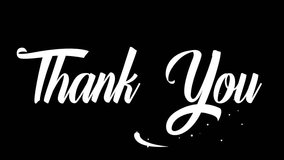 Thank you text animation in elegant white script. Suitable for thank you cards, social media posts, posters, and stationery. - Powered by Shutterstock - Get 15% off with code: PIKWIZARD15