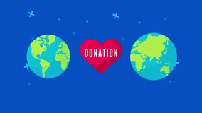 Animated COVID-19 donation campaign with heart and Earth planet symbolizing global unity, love, and charity support. Perfect for nonprofit, health awareness, medical aid, fundraising, and social  - Powered by Shutterstock - Get 15% off with code: PIKWIZARD15