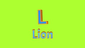 3D letter L and Lion floating on a green background - Powered by Shutterstock - Get 15% off with code: PIKWIZARD15