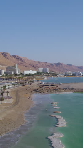 The Hotels and the beach areas of the northern Dead Sea - Vertical video