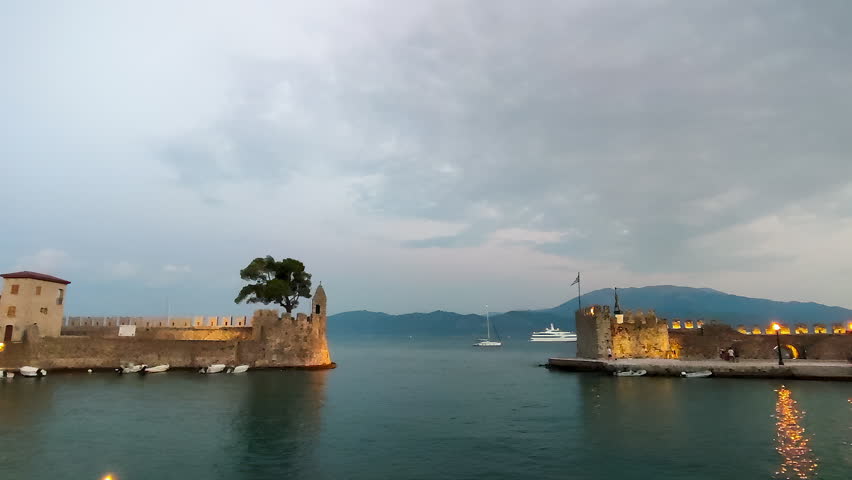 Beautiful port of Nafpaktos in Greece. A famous touristic destination
