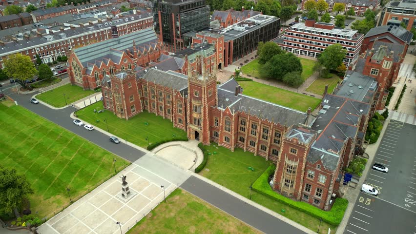 Rising aerial video of Queen