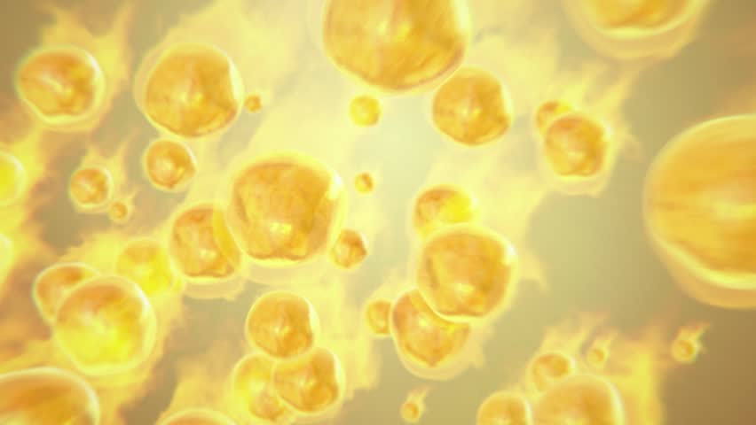 Fat cells burning close up, weight loss, slimming, fitness, healthy lifestyle, 3d rendering.