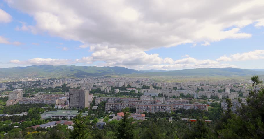 Scenic views overlooking Tbilisi from the Chronicles of Georgia monument on Keeni Hill, Georgia