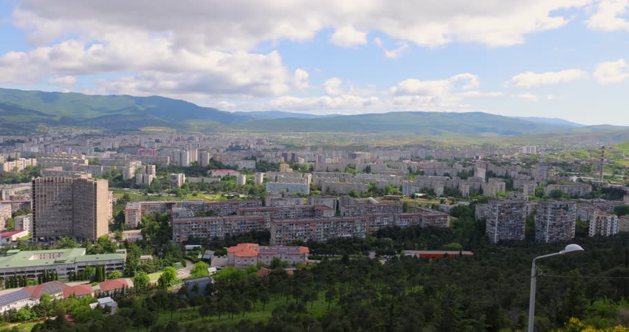 Scenic views overlooking Tbilisi from the Chronicles of Georgia monument on Keeni Hill, Georgia