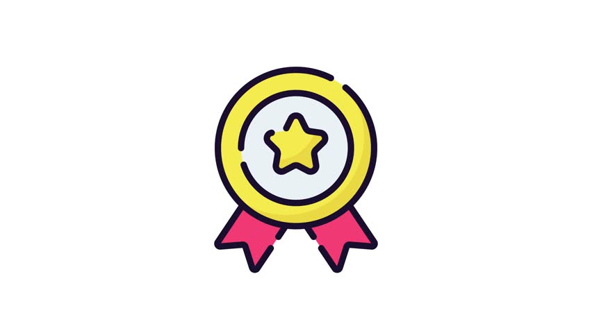 badge, label color line animated icon isolated on white background